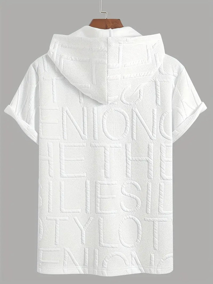 Henryk - Elegante Maglia a Maniche Corte Con Cappuccio e Cerniera
