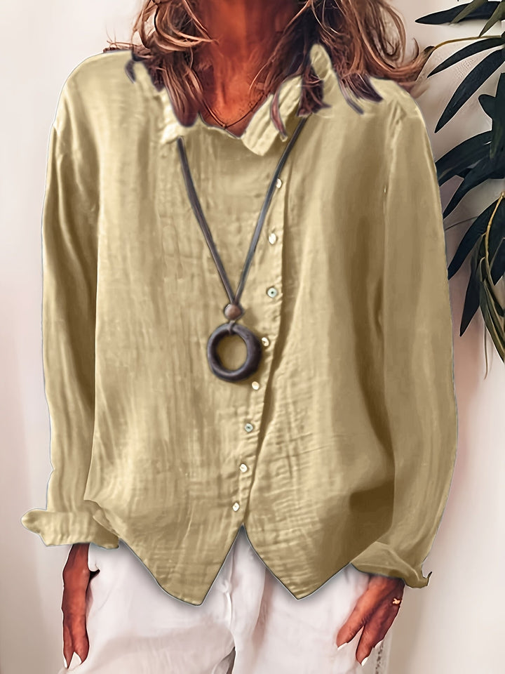 Ristia - Camicetta Casual a Maniche Lunghe Con Bottoni