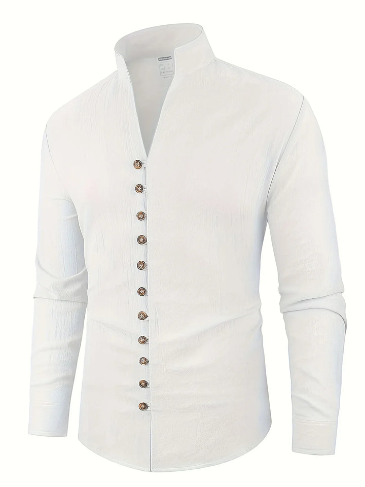 Shayne - Camicia Leggera In Cotone E Lino Con Maniche Lunghe