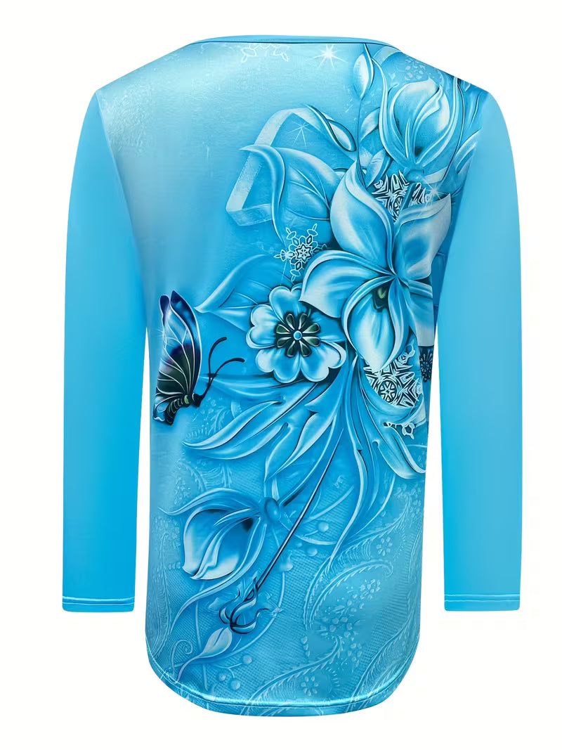 Ljiljana - Top Alla Moda Con Stampa Floreale