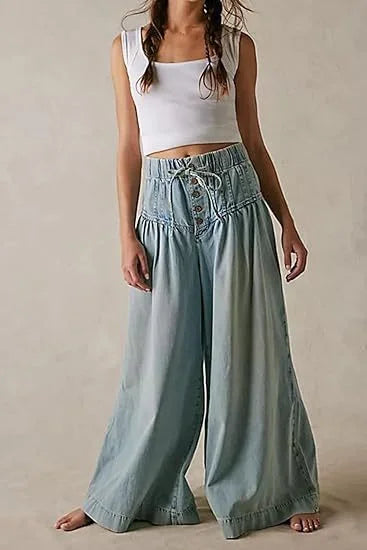 Karatza - Jeans Eleganti a Gamba Larga e Morbida