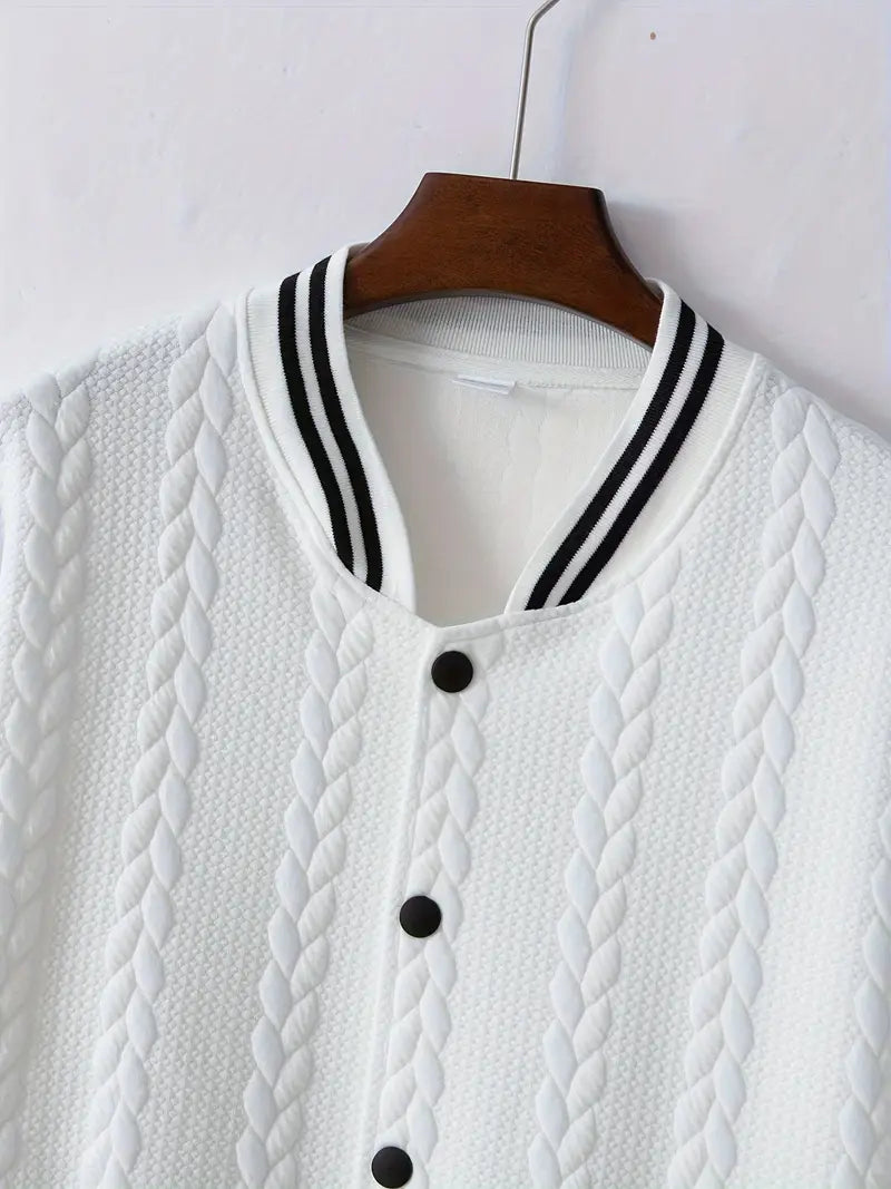 Felips - Giacca Baseball Jacquard Con Strisce Decorative