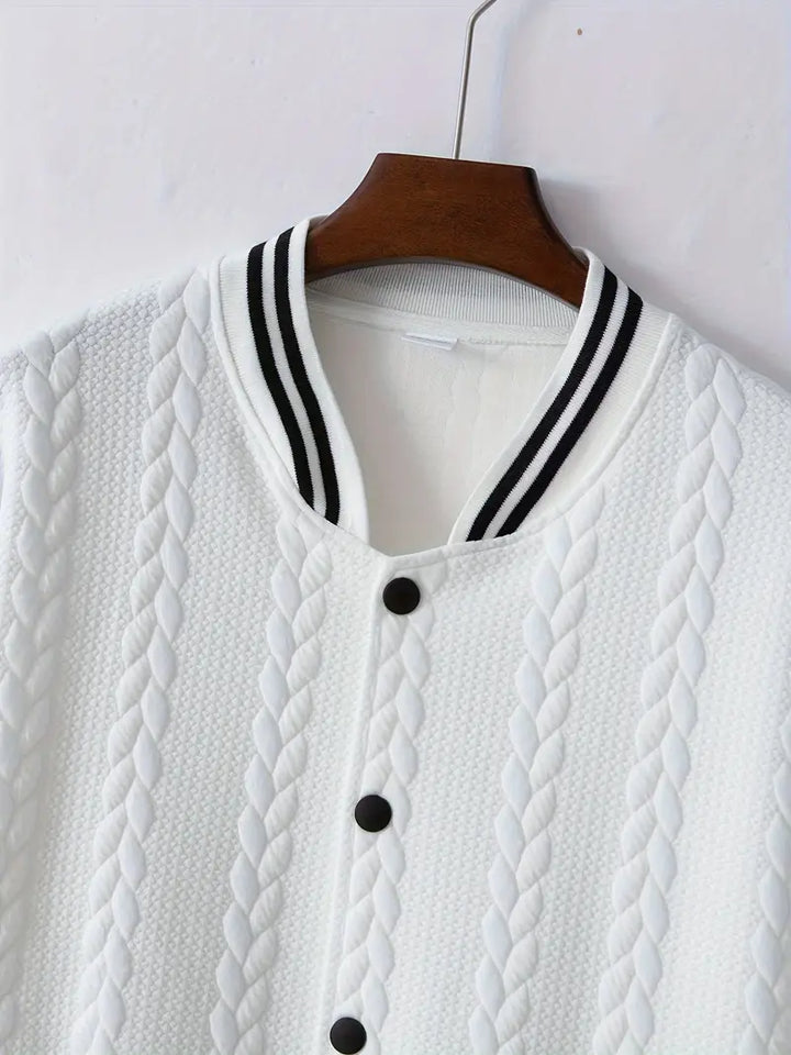 Felips - Giacca Baseball Jacquard Con Strisce Decorative