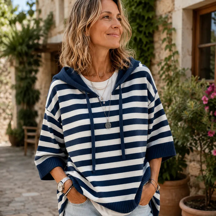 Kiera - Felpa Con Cappuccio Oversize a Righe