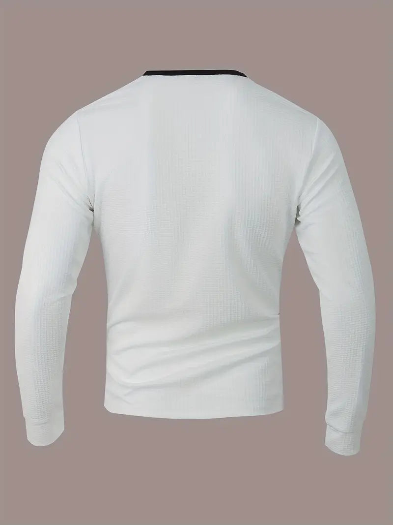 Kyran - Camicia Henley A Maniche Lunghe Con Motivo A Nido d'Ape