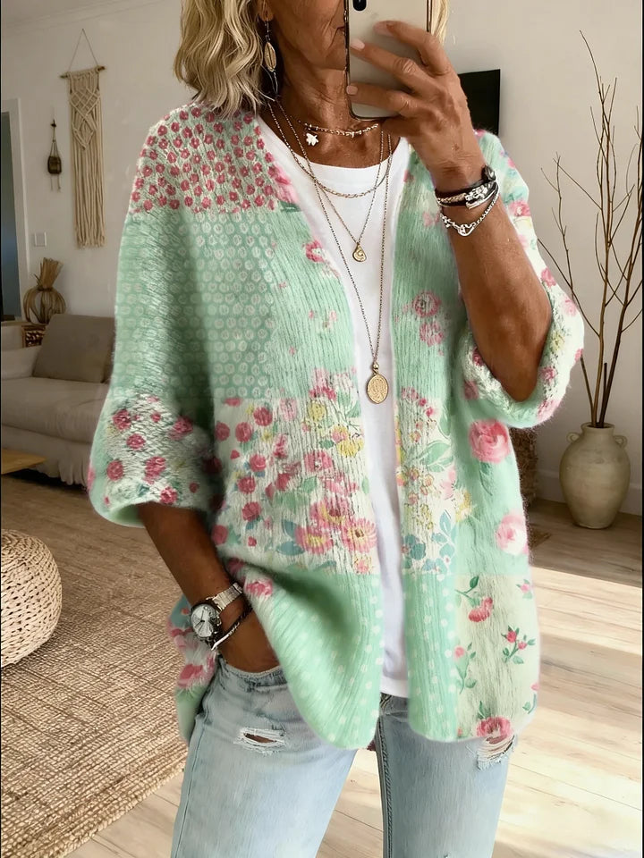 Stevena - Maglione Con Elegante Motivo Floreale
