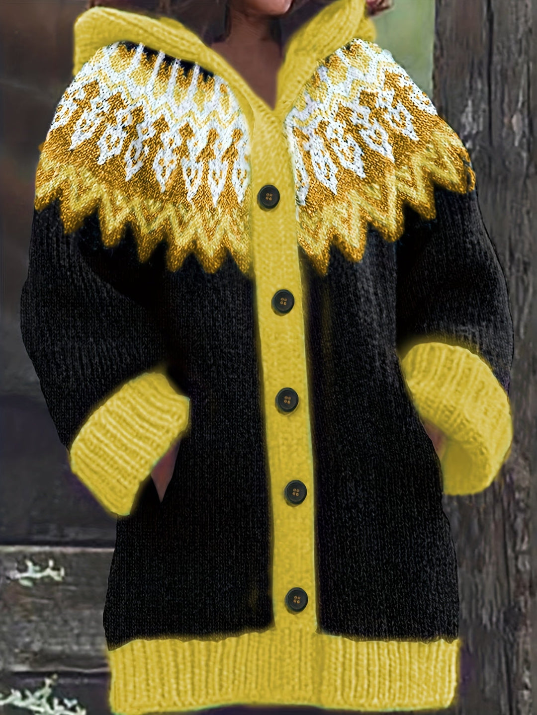 Gulnur - Elegante Maglione Invernale a Maniche Lunghe Con Cappuccio