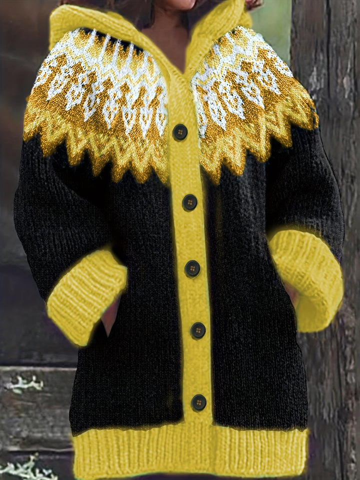 Gulnur - Elegante Maglione Invernale a Maniche Lunghe Con Cappuccio