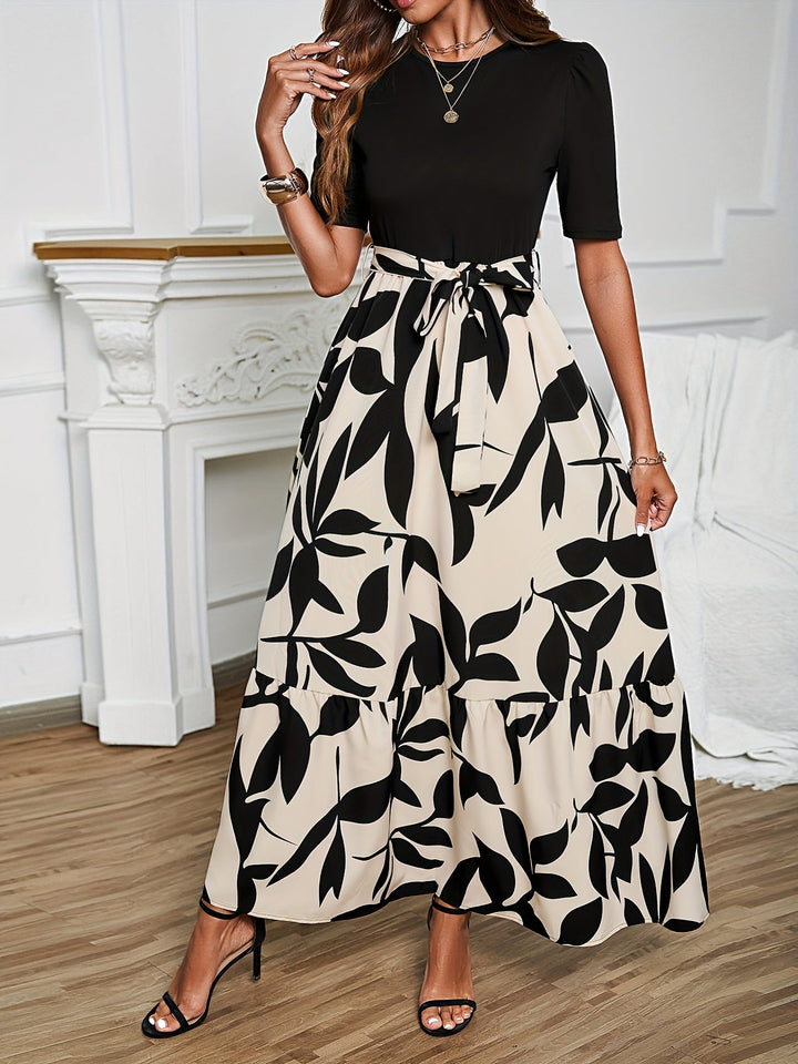 Nuray - Elegante Abito Floreale a Maniche Corte