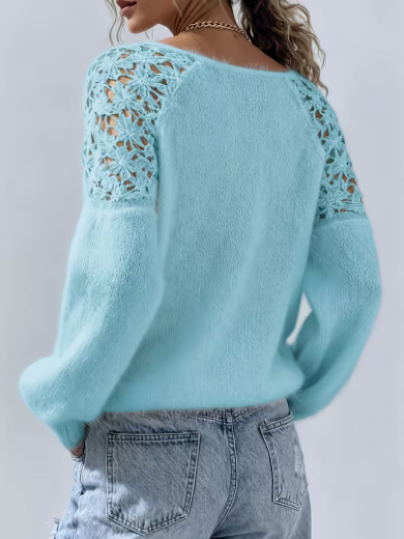 Dobrina - Maglione Con Spalle Scoperte In Pizzo Traforato