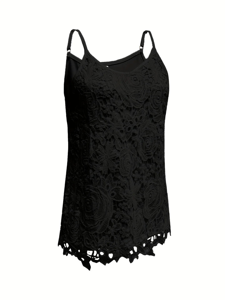 Juna - Elegante Top Senza Maniche In Pizzo Con Scollo a V
