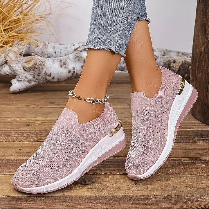 Josia - Sneakers Slip-on Con Motivo a Farfalla in Strass