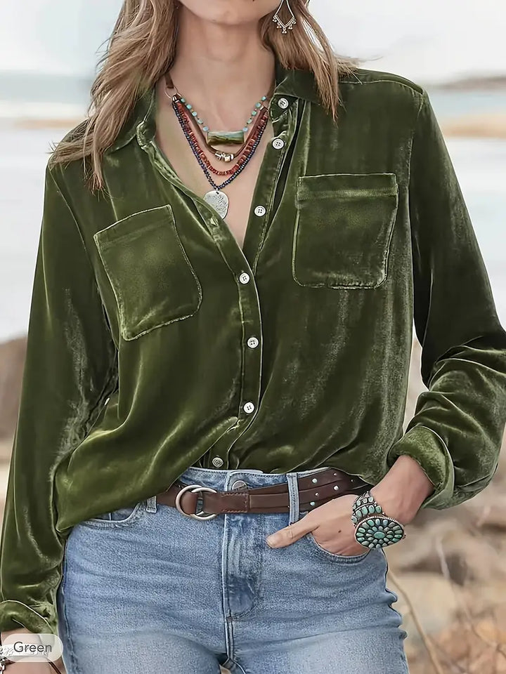 Geanie - Camicia a Maniche Lunghe Con Tasche Frontali