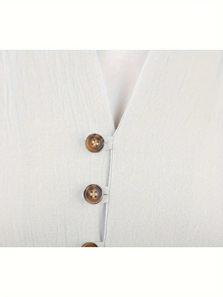 Shayne - Camicia Leggera In Cotone E Lino Con Maniche Lunghe