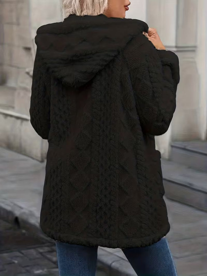 Elima - Cardigan Con Cappuccio, Fodera in Peluche Su Entrambi I Lati E Chiusura Con Cerniera