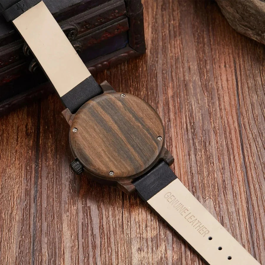 Stellan -  Orologi in Legno con Cinturino in Pelle