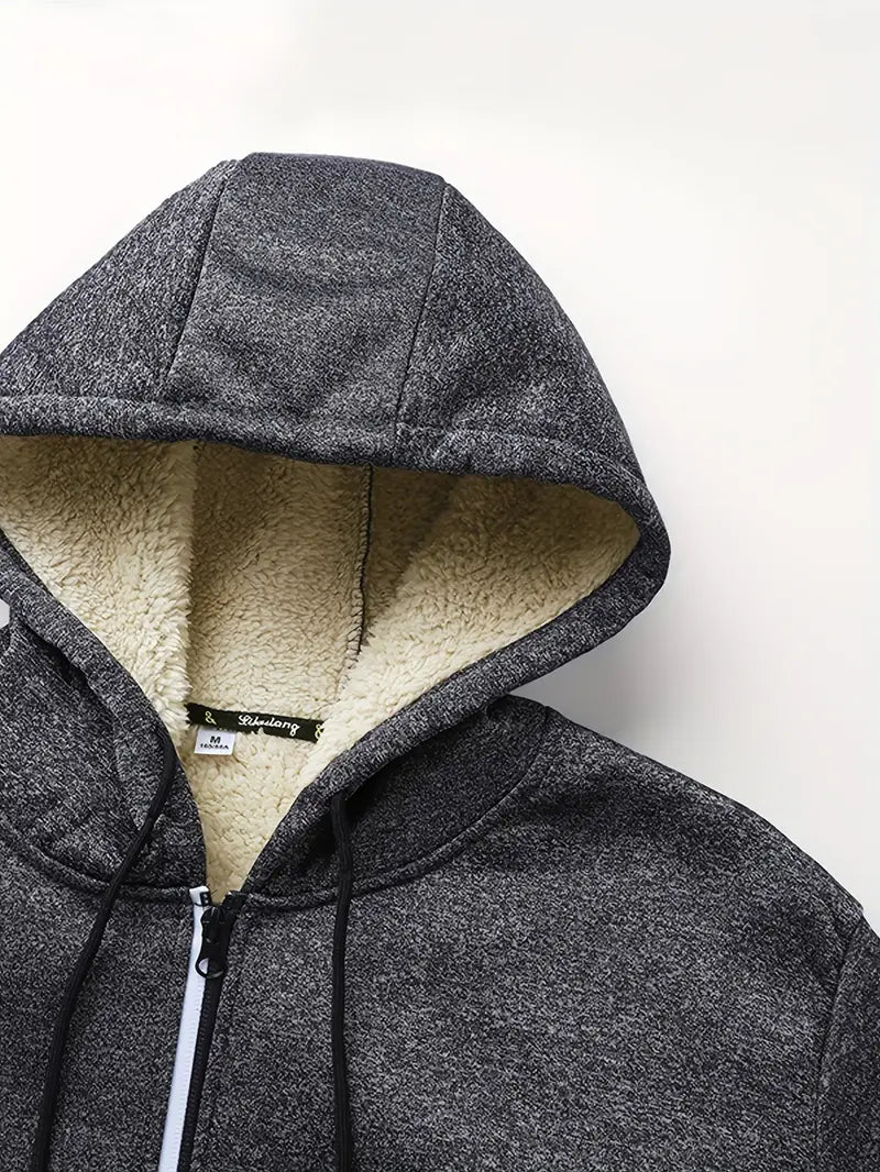 Helge - Felpa Con Cappuccio e Zip a Maniche Lunghe Informale