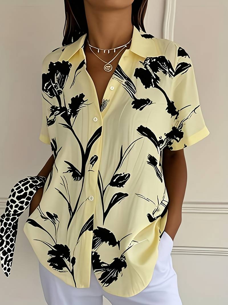 Ayalit - Camicia Stampata Alla Moda a Maniche Corte