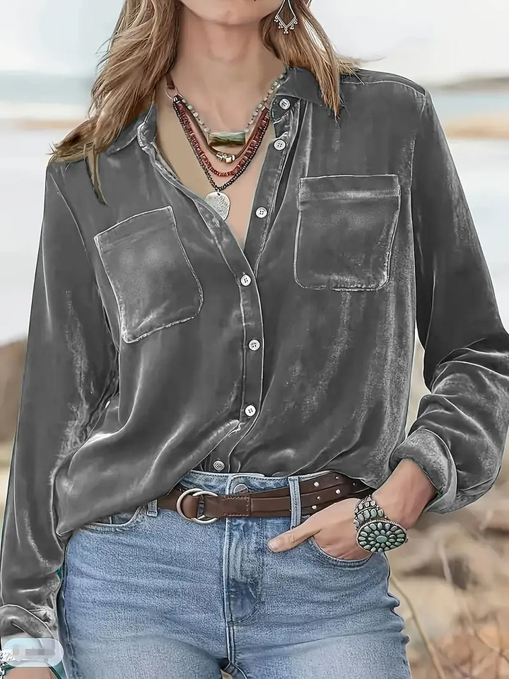 Geanie - Camicia a Maniche Lunghe Con Tasche Frontali