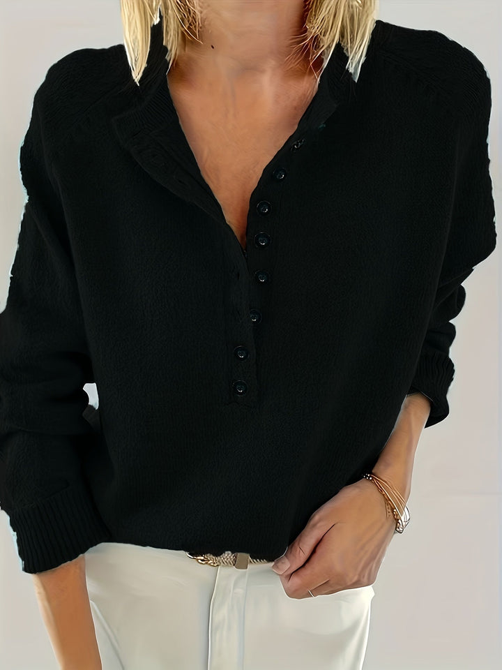 Yelena - Maglione a Maniche Lunghe Con Bottoni