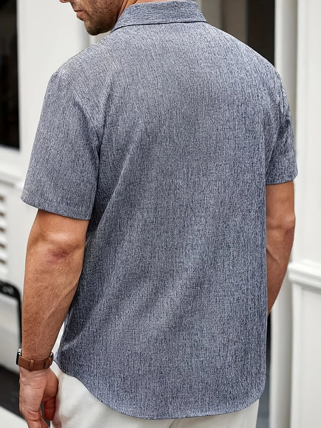 Dwight - Camicia Leggera In Misto Lino A Maniche Corte