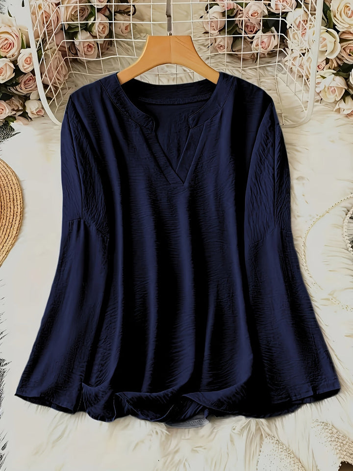 Shawna - Camicetta Con Scollo a V e Maniche Lunghe