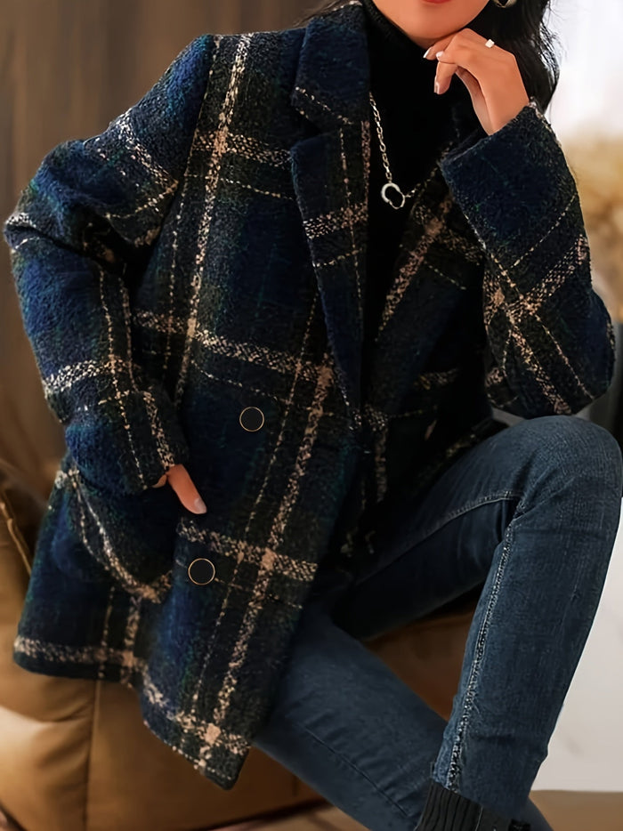 Kavina - Cappotto Classico in Lana a Quadri