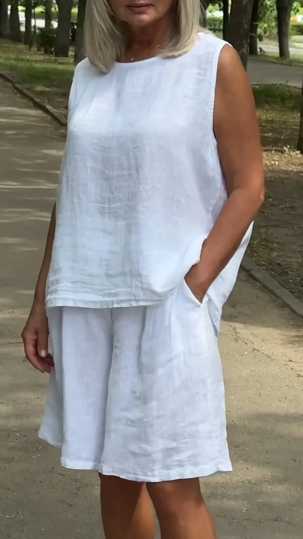 Jileana - Camicetta Senza Maniche Traspirante e Pantaloncini Larghi