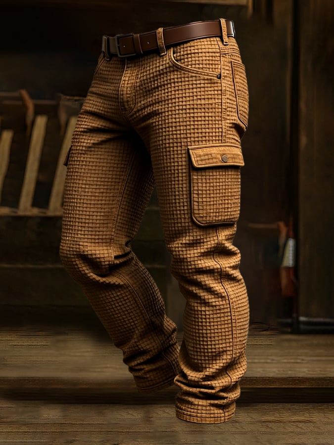 Conway - Pantaloni Vintage Da Avventura Con Tasche Multiple e Effetto Consumato