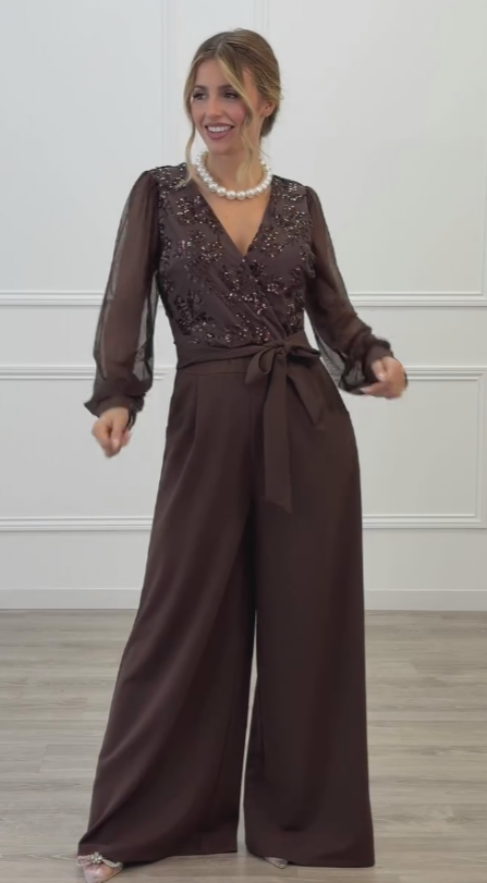 Meira - Tuta Con Maniche Lunghe in Maglia Decorata