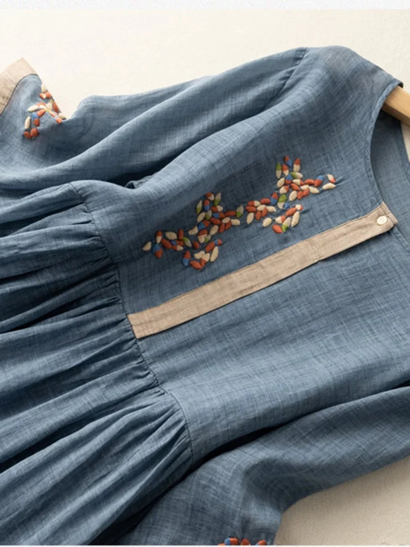 Anoshka - Vestito Etnico In Cotone e Lino