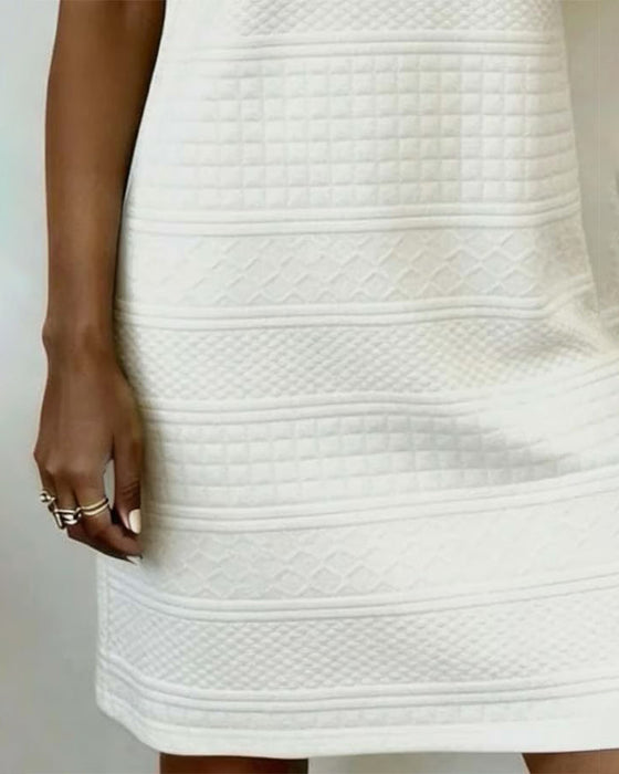 Alaitz - Abito Dritto Jacquard Con Tre Bottoni