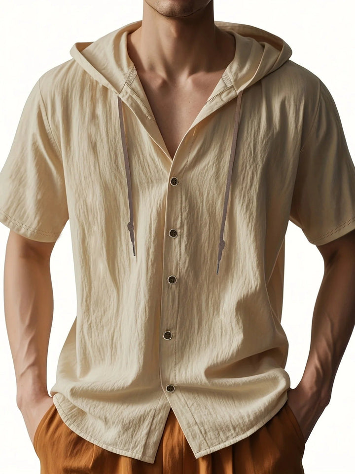 Chadwick - Camicie Leggere In Lino Con Maniche Corte E Cappuccio