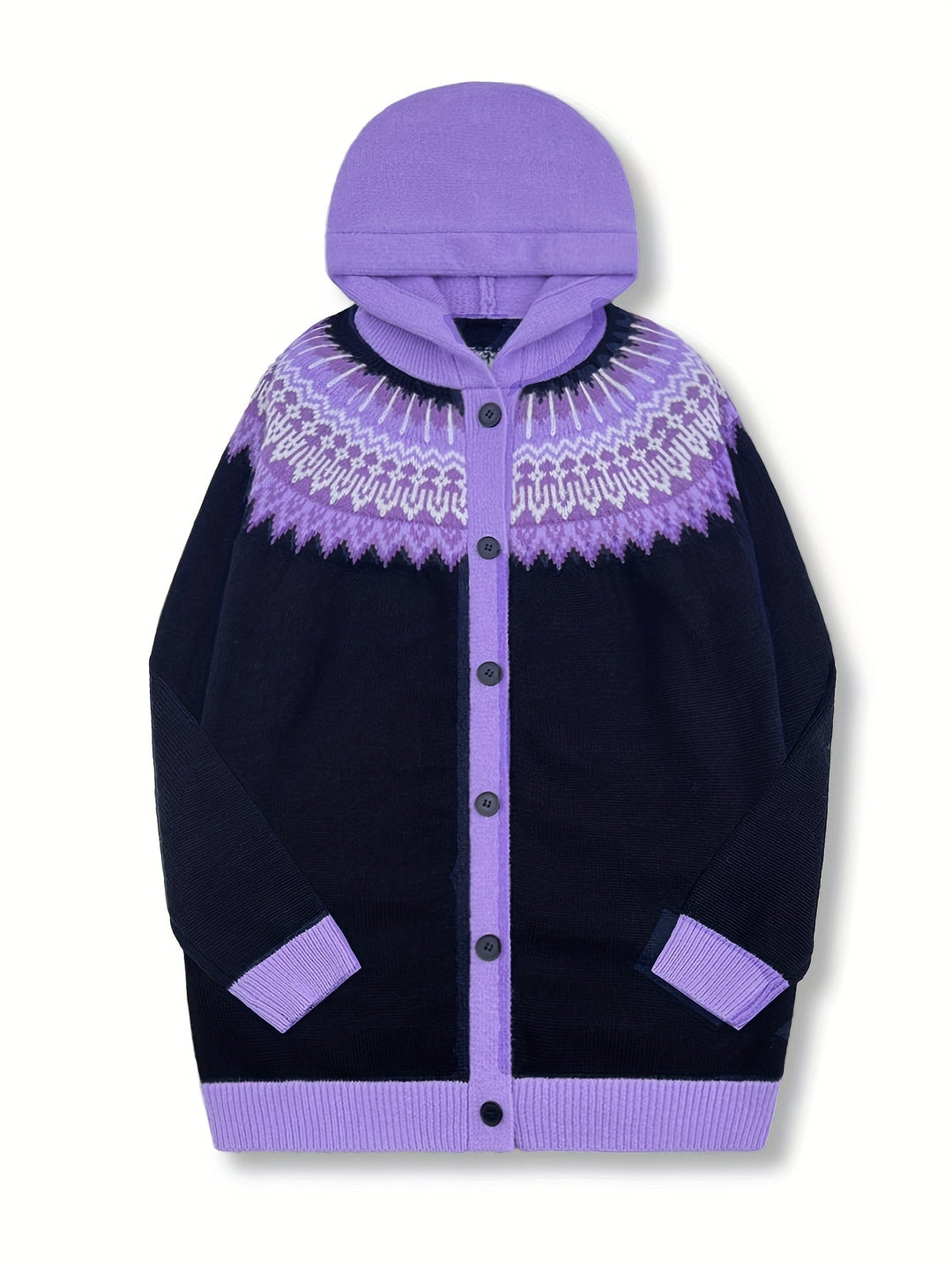 Gulnur - Elegante Maglione Invernale a Maniche Lunghe Con Cappuccio