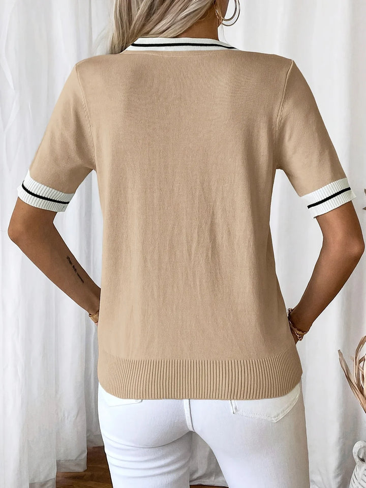 Brunella - Elegante Top In Maglia Con Scollo a V