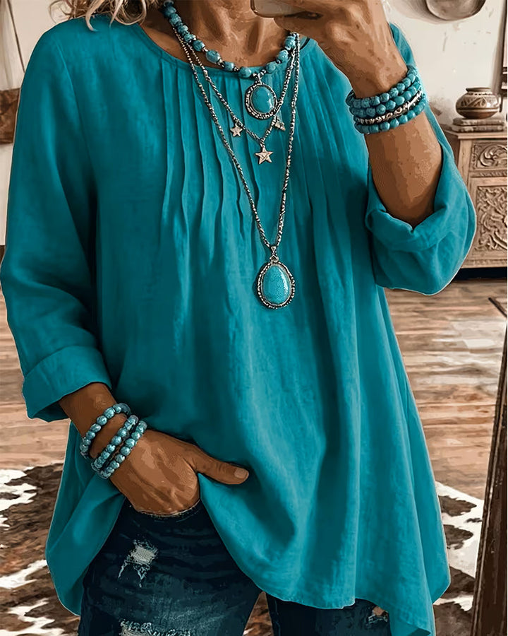 Taireen - Camicetta a Tunica Plissettata in Stile Boho