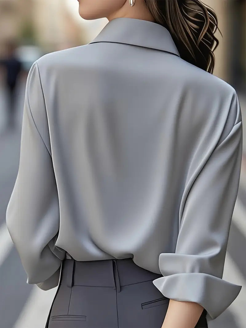 Amiliana - Elegante Camicia a Maniche Lunghe ConBottoni
