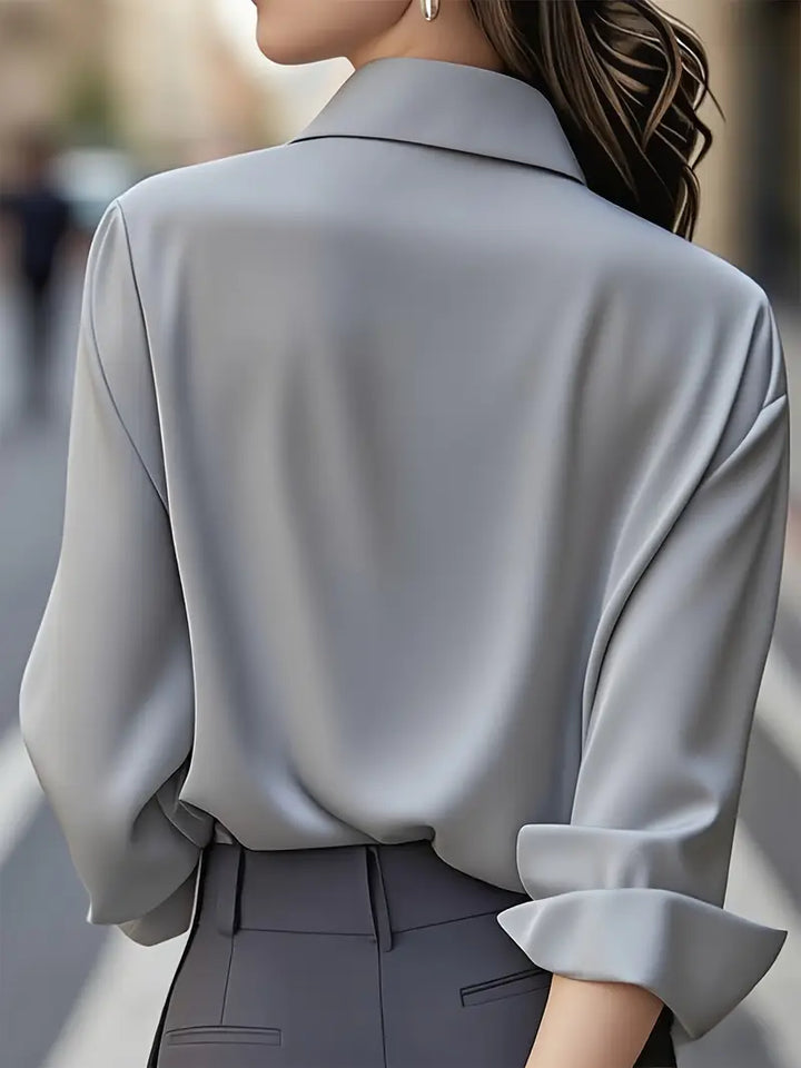 Amiliana - Elegante Camicia a Maniche Lunghe ConBottoni