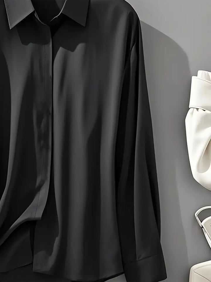 Amiliana - Elegante Camicia a Maniche Lunghe ConBottoni