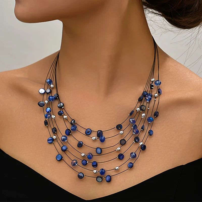 Mabelline - Elegante Collana Bohémien a Più Fili con Gerline