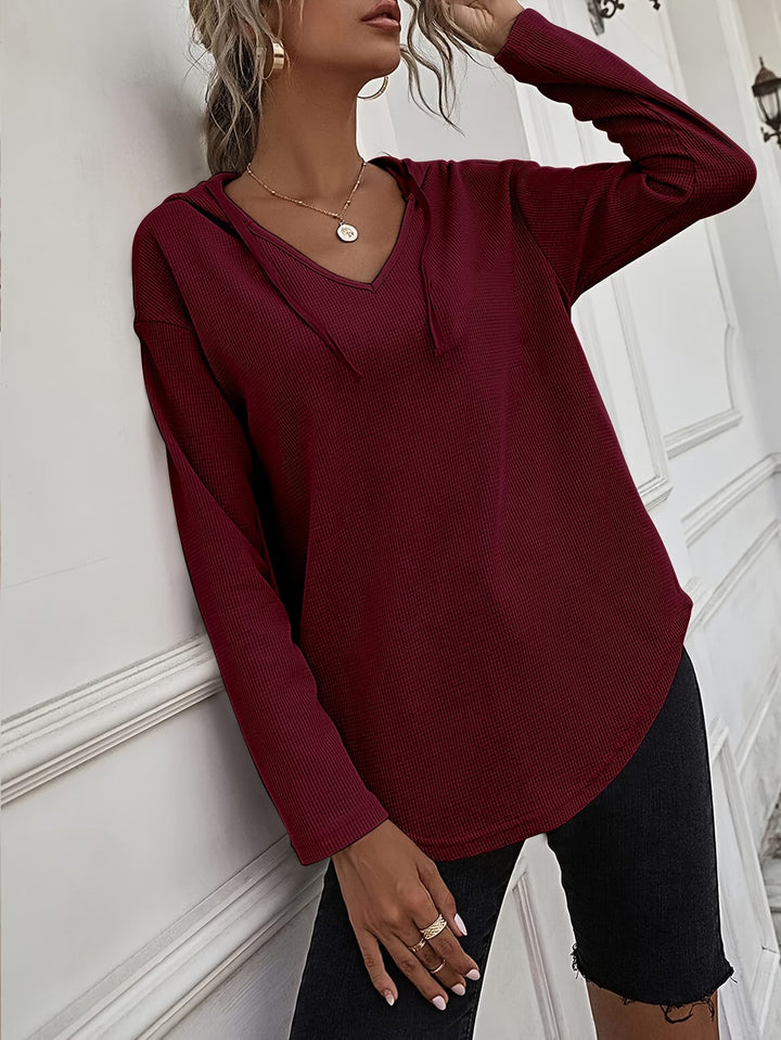 Seonie - Felpa Con Cappuccio a Maniche Lunghe E Scollo a V