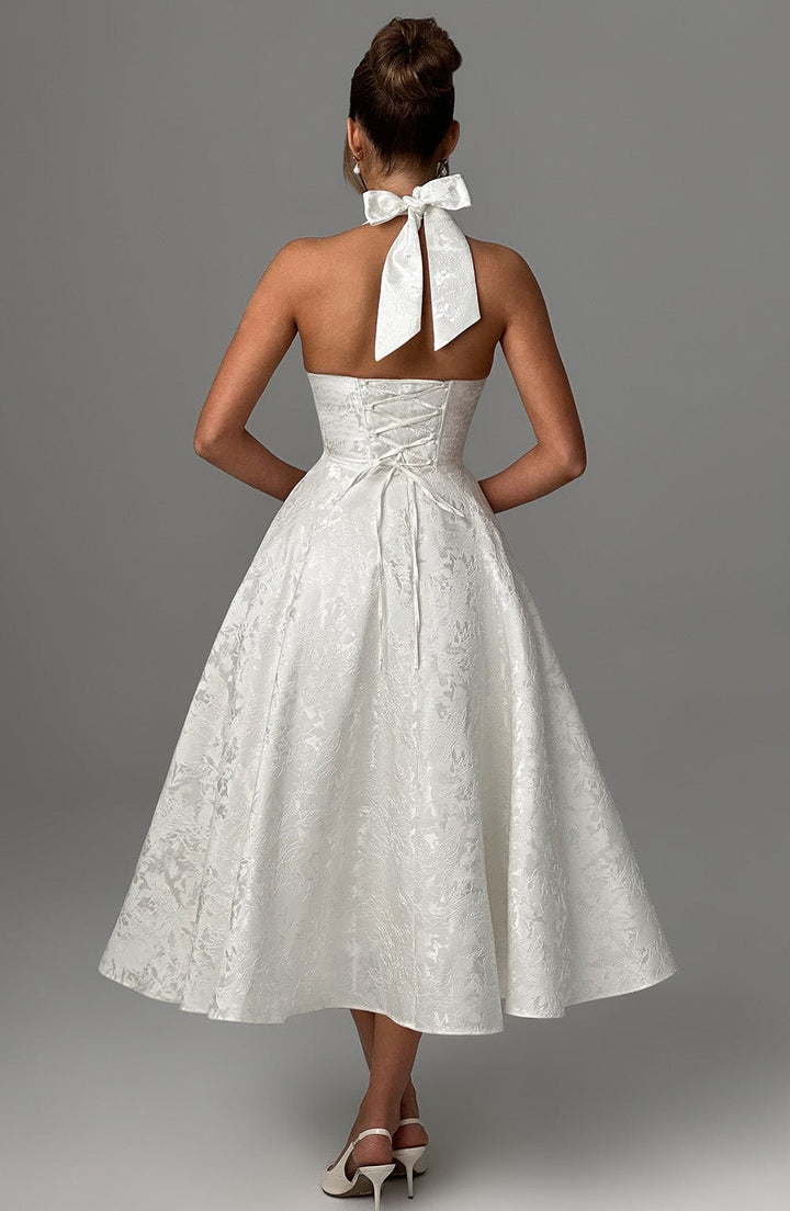 Myra - Abito Midi Alla Moda Con Scollo All'americana