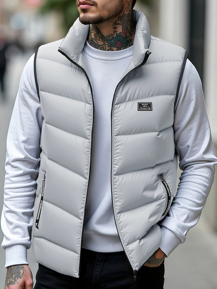 Aloyis - Gilet Imbottito Con Collo Alto E Tasche Con Cerniera