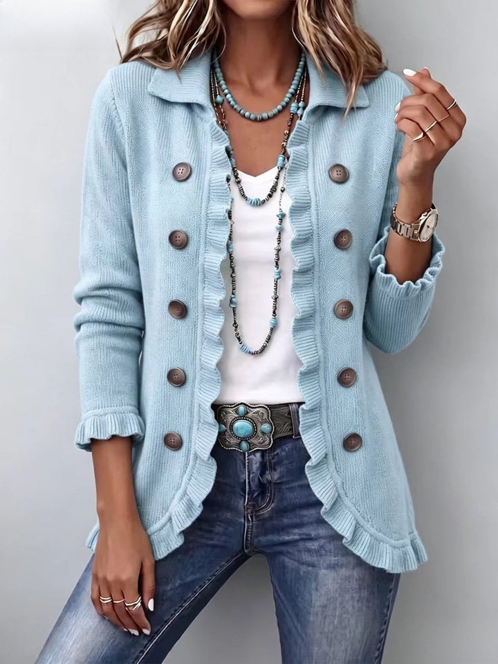 Betiane - Cardigan Con Volant Color Polvere