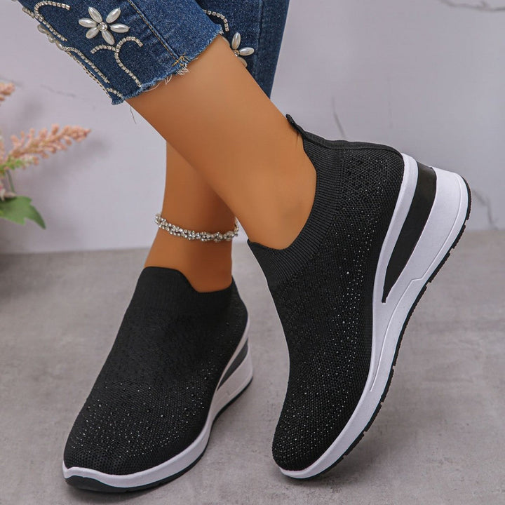 Loretha - Scarpe Da Ginnastica Ortopediche Con Zeppa e Rete Cristallina