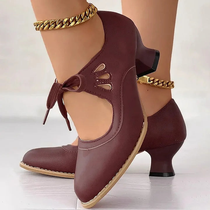 Zydrune - Décolleté Vintage in Pelle Con Tacco Alto