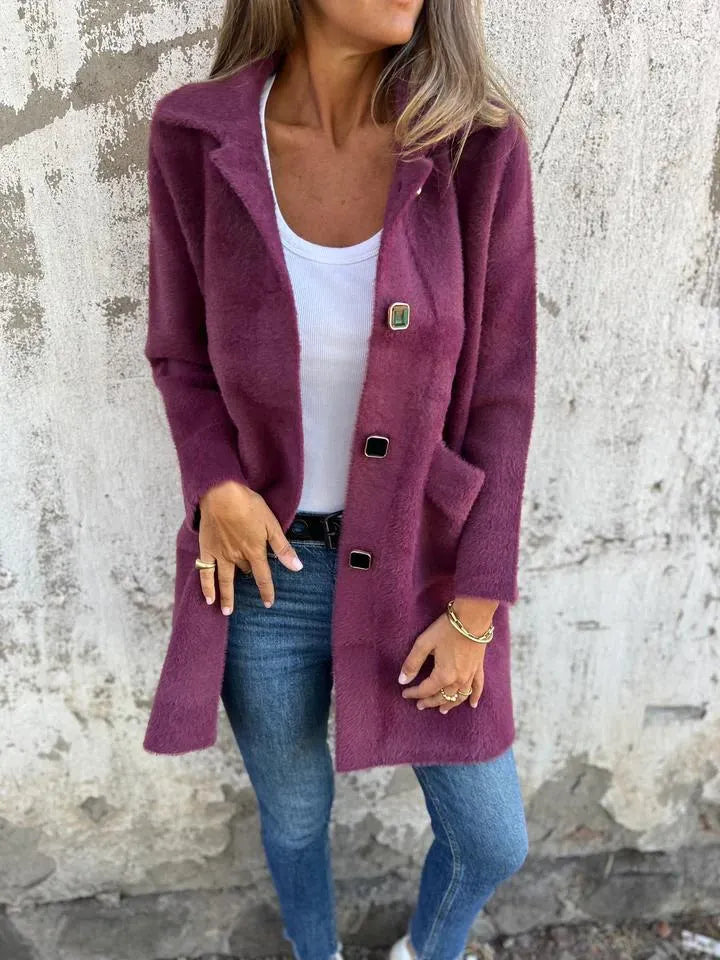 Dorothie - Cappotto con Collo a Revers e Tasche Applicate