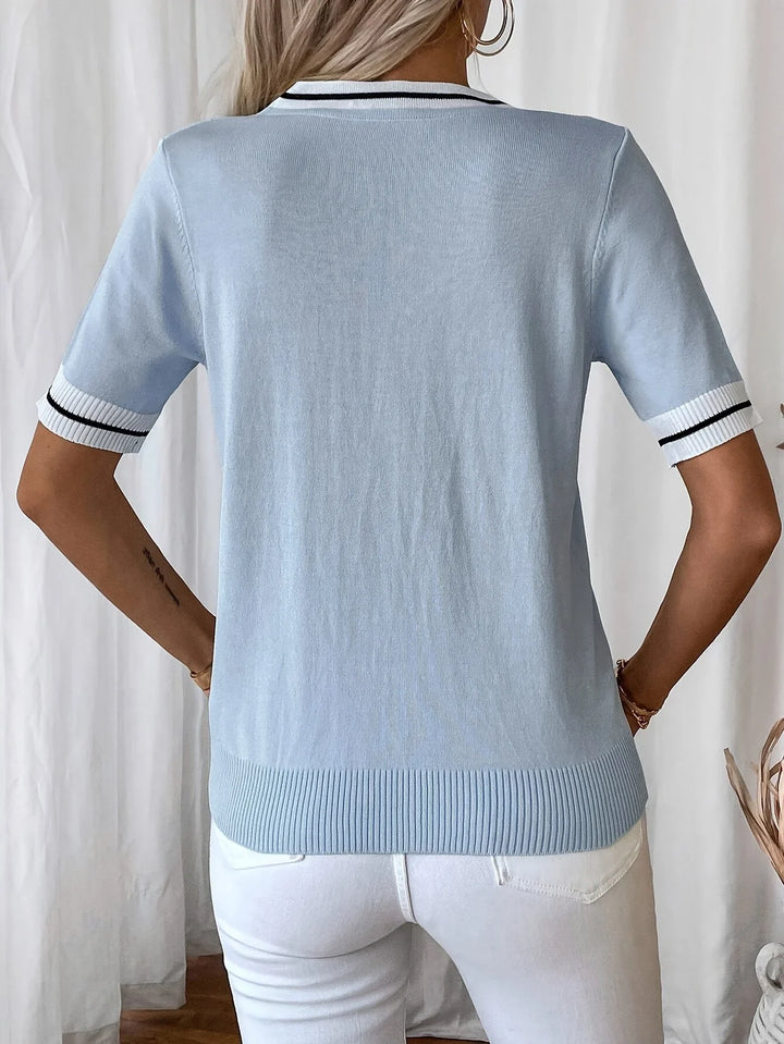 Brunella - Elegante Top In Maglia Con Scollo a V
