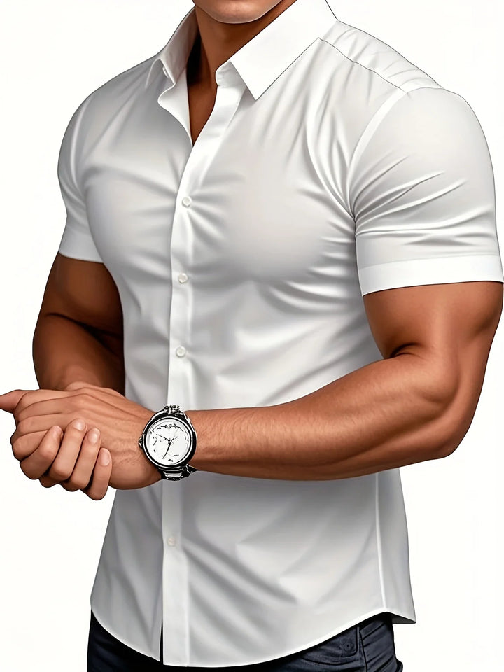 Ezra - Elegante Camicia Vestibilità Aderente Con Bottoni