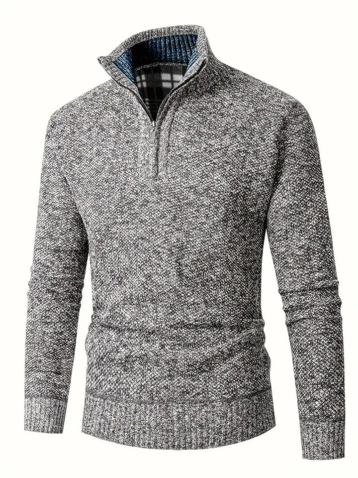 Ingram - Maglione Casual Con Collo Alto e Zip a Un Quarto